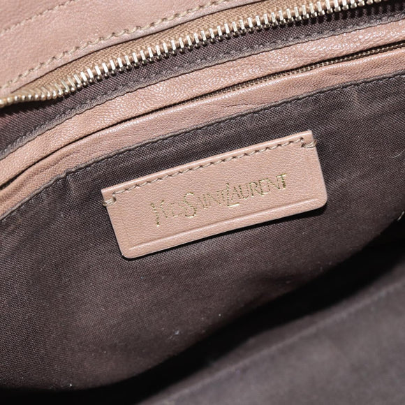SAINT LAURENT Cavas chic Hand Bag Leather 2way Brown Gold 297957 Auth 183202A