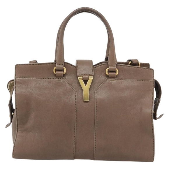 SAINT LAURENT Cavas chic Hand Bag Leather 2way Brown Gold 297957 Auth 183202A