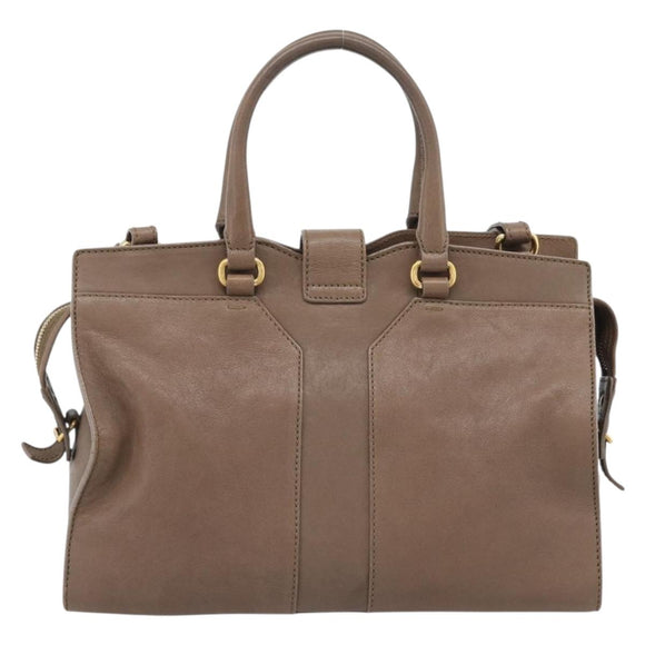 SAINT LAURENT Cavas chic Hand Bag Leather 2way Brown Gold 297957 Auth 183202A