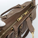 SAINT LAURENT Cavas chic Hand Bag Leather 2way Brown Gold 297957 Auth 183202A-6