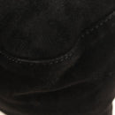 FENDI Mamma Baguette Shoulder Bag Suede Black Gold Auth 183213SAM-15