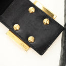 FENDI Mamma Baguette Shoulder Bag Suede Black Gold Auth 183213SAM-17
