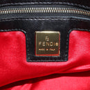 FENDI Mamma Baguette Shoulder Bag Suede Black Gold Auth 183213SAM-18