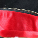 FENDI Mamma Baguette Shoulder Bag Suede Black Gold Auth 183213SAM-24