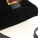 FENDI Mamma Baguette Shoulder Bag Suede Black Gold Auth 183213SAM-6