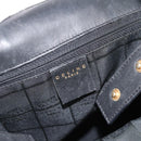 CELINE Handtas Leer Zwart Goud Auth 183214-14