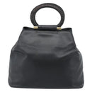 CELINE Handtas Leer Zwart Goud Auth 183214-2