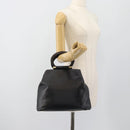 CELINE Handtas Leer Zwart Goud Auth 183214-21
