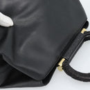 CELINE Handtas Leer Zwart Goud Auth 183214-6