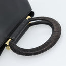 CELINE Handtas Leer Zwart Goud Auth 183214-7