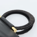 CELINE Handtas Leer Zwart Goud Auth 183214-8