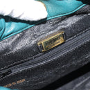 LOEWE Anagram Schultertasche Leder Blau Gold Auth 183215-15