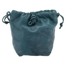 LOEWE Anagram Schultertasche Leder Blau Gold Auth 183215-2
