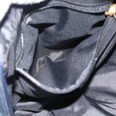 CELINE Circle Hand Bag Nylon Navy Gold Auth 183217-21