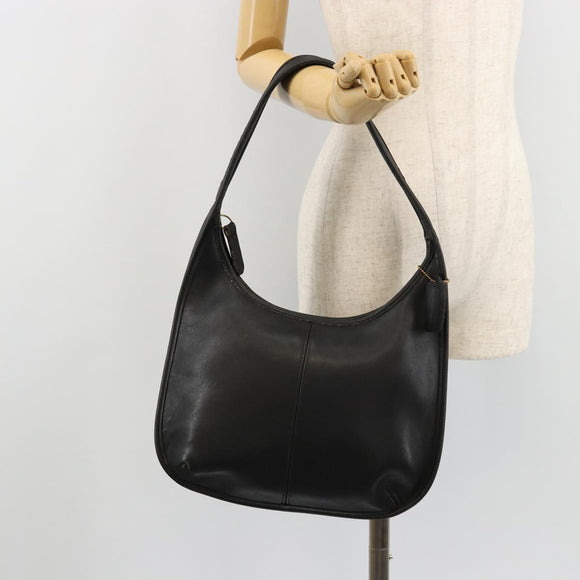 Coach Ergo Shoulder Bag Leather Black Gold Auth 183219A