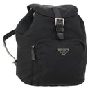 PRADA Backpack Nylon Black Silver Auth 183221-1