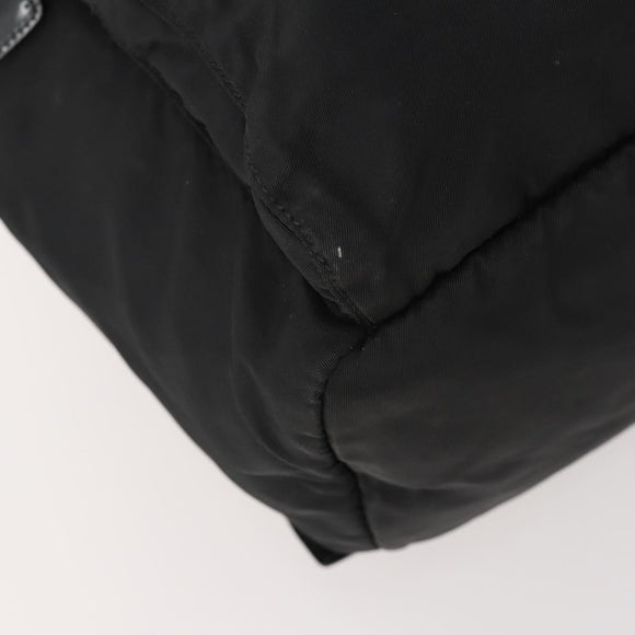 PRADA Backpack Nylon Black Silver Auth 183221