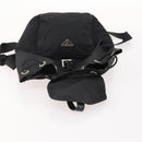 PRADA Backpack Nylon Black Silver Auth 183221-10