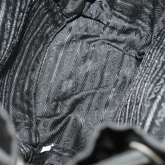 PRADA Backpack Nylon Black Silver Auth 183221
