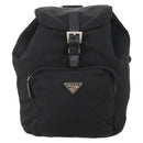 PRADA Backpack Nylon Black Silver Auth 183221-13