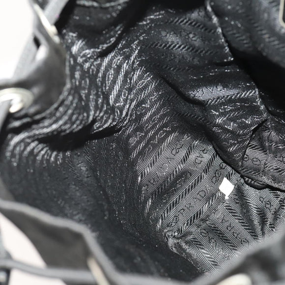 PRADA Backpack Nylon Black Silver Auth 183221