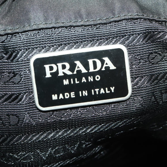 PRADA Backpack Nylon Black Silver Auth 183221