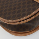 CELINE Macadam Canvas Shoulder Bag PVC Leather Brown Gold Auth 183224A-15