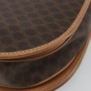 CELINE Macadam Canvas Shoulder Bag PVC Leather Brown Gold Auth 183224A-16