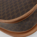 CELINE Macadam Canvas Shoulder Bag PVC Leather Brown Gold Auth 183224A-9