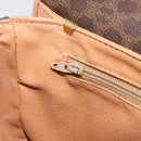 CELINE Macadam Canvas Shoulder Bag PVC Leather Brown Gold Auth 183224A-21