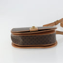 CELINE Macadam Canvas Shoulder Bag PVC Leather Brown Gold Auth 183224A-5