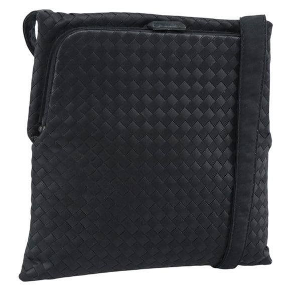BOTTEGA VENETA INTRECCIATO Shoulder Bag Nylon Black Auth 183225A