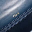 Chloe Chain Shoulder Bag Leather Navy Gold Auth 183231A-18