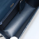Chloe Chain Shoulder Bag Leather Navy Gold Auth 183231A-11