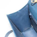 Chloe Chain Shoulder Bag Leather Navy Gold Auth 183231A-21
