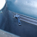 Chloe Chain Shoulder Bag Leather Navy Gold Auth 183231A-22