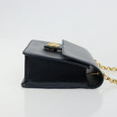 Chloe Chain Shoulder Bag Leather Navy Gold Auth 183231A-3