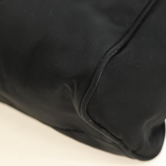 PRADA Shoulder Bag Nylon Black Gold Auth 183232SAV