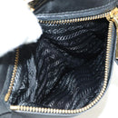 PRADA Shoulder Bag Nylon Black Gold Auth 183232SAV-19