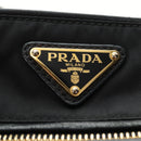 PRADA Shoulder Bag Nylon Black Gold Auth 183232SAV-20