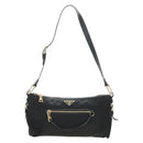 PRADA Shoulder Bag Nylon Black Gold Auth 183232SAV-13