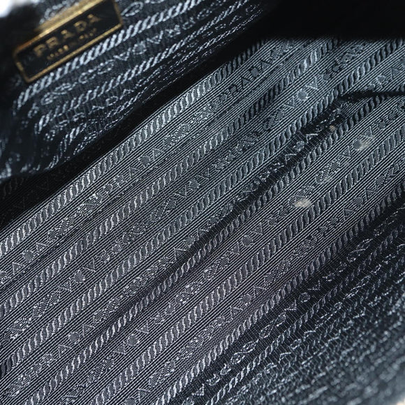 PRADA Shoulder Bag Nylon Black Gold Auth 183232SAV