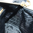 PRADA Shoulder Bag Nylon Black Gold Auth 183232SAV-23
