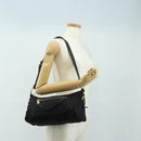 PRADA Shoulder Bag Nylon Black Gold Auth 183232SAV-27