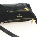 PRADA Shoulder Bag Nylon Black Gold Auth 183232SAV-6