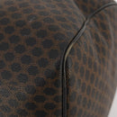 CELINE Macadam Canvas Boston Bag PVC Leather Black Gold Auth 183233-10