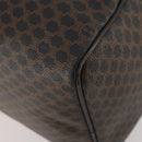 CELINE Macadam Canvas Boston Bag PVC Leather Black Gold Auth 183233-12