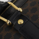 CELINE Macadam Canvas Boston Bag PVC Leather Black Gold Auth 183233-14