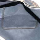 CELINE Macadam Canvas Boston Bag PVC Leather Black Gold Auth 183233-18