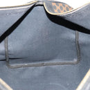 CELINE Macadam Canvas Boston Bag PVC Leather Black Gold Auth 183233-19